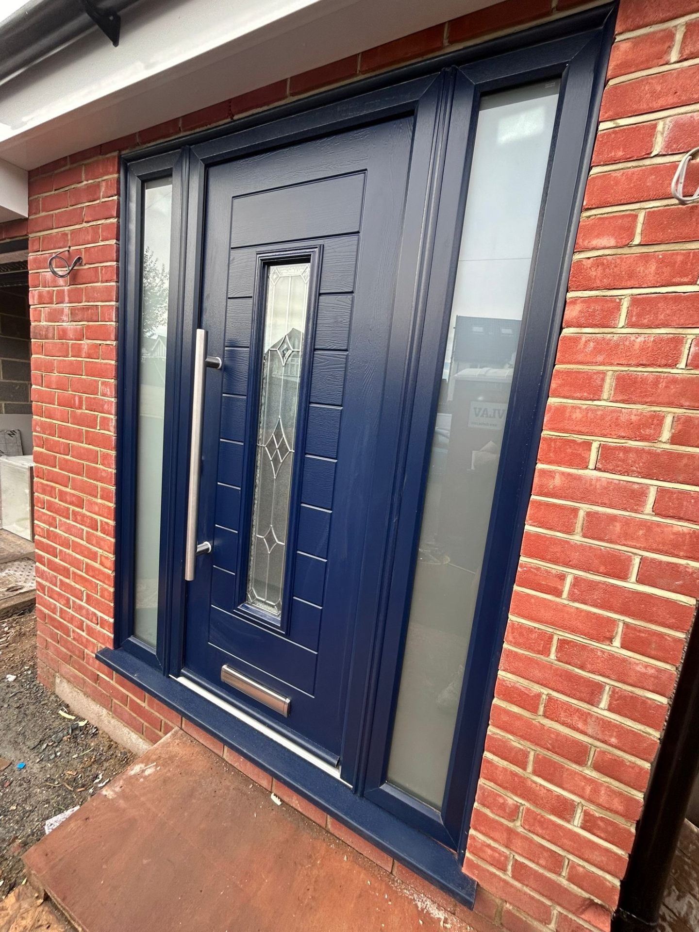 Composite front door with sidelights installed in Essex — project 3