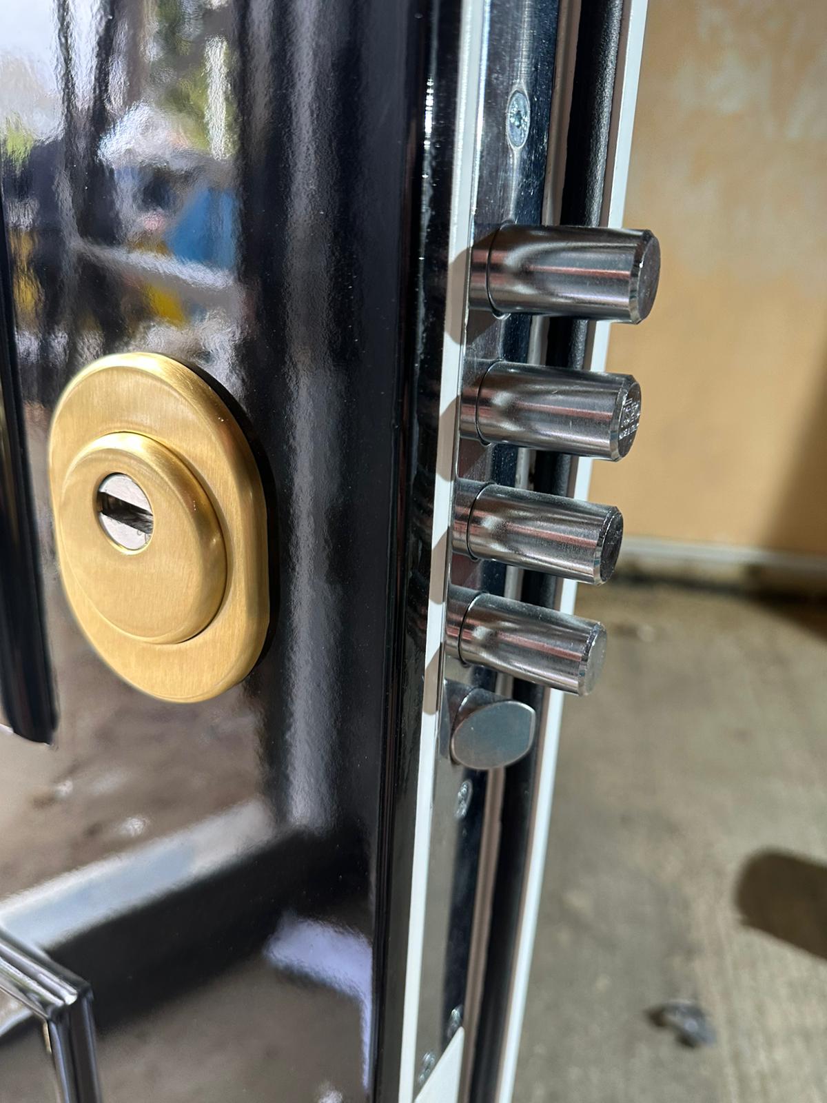 Close-up of door and window hardware on an Essex installation — project 3